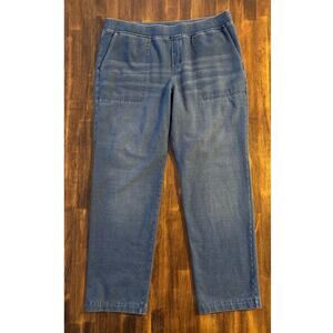 J. Jill PureJill Indigo Medium Petite 33 x 28 Pull On Jean Pants Elastic Waist